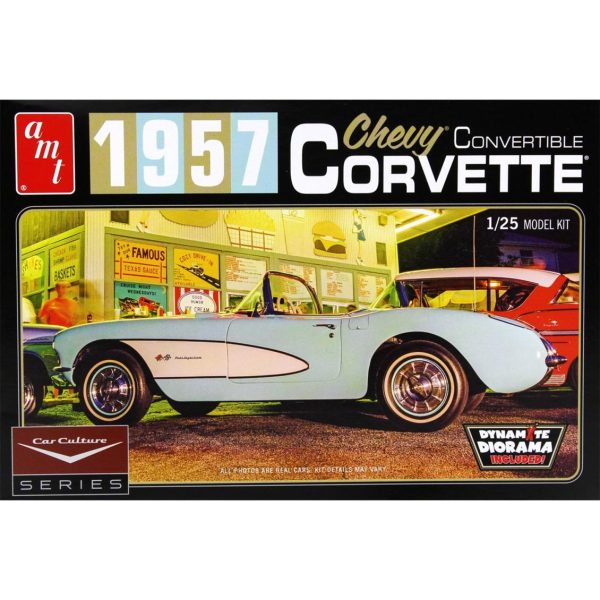 1/25 1957 Chevy Corvette Convertible Molded in Aqua Araba Maketi, AMT Model 1016