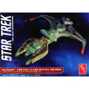 1/1400 Star Trek:The Next Generation Vor'cha-Class Klingon Battle Cruiser Uzay Aracı Maketi, AMT Model 1027