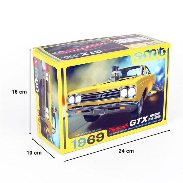 1/25 1969 Plymouth GTX Hardtop Pro Street 2T Araba Maketi, AMT Model 1180 - Görsel 5