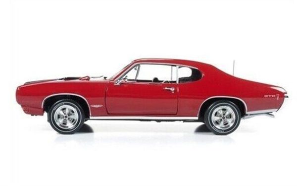 1/18 1968 Pontiac GTO Royal Bobcat Kırmızı-Siyah Diecast Araba, AutoWorld 1153 - Görsel 6