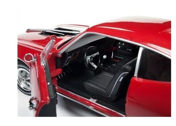 1/18 1968 Pontiac GTO Royal Bobcat Kırmızı-Siyah Diecast Araba, AutoWorld 1153 - Görsel 5