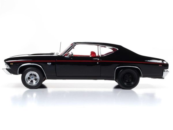 1/18 1969 Chevy Chevelle SS 396 Siyah Diecast Araba, AutoWorld 1190 - Görsel 2