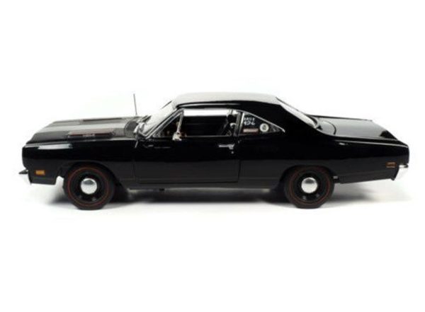 1/18 1969 Plymouth Roadrunner Sert Tavan Siyah Diecast Araba, AutoWorld 1213 - Görsel 4
