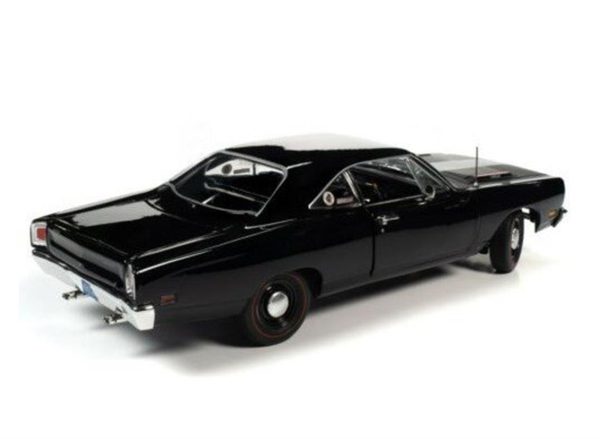 1/18 1969 Plymouth Roadrunner Sert Tavan Siyah Diecast Araba, AutoWorld 1213 - Görsel 3