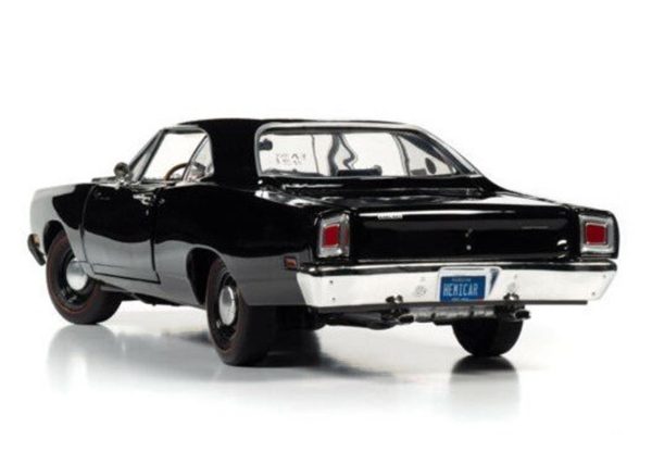 1/18 1969 Plymouth Roadrunner Sert Tavan Siyah Diecast Araba, AutoWorld 1213 - Görsel 2