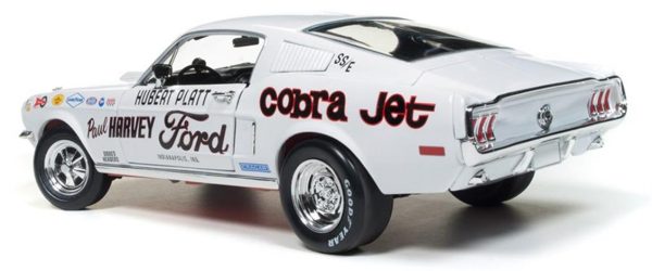 1/18 1968 Ford Mustang (Hubert Platt) Beyaz Diecast Araba, AutoWorld 247 - Görsel 2