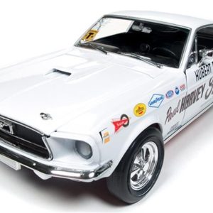 1/18 1968 Ford Mustang (Hubert Platt) Beyaz Diecast Araba, AutoWorld 247