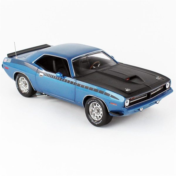 1/18 1970 Plymouth AAR Cuda 3406 Blue Diecast Araba, AutoWorld AMM1225