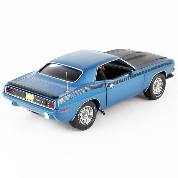 1/18 1970 Plymouth AAR Cuda 3406 Blue Diecast Araba, AutoWorld AMM1225 - Görsel 4