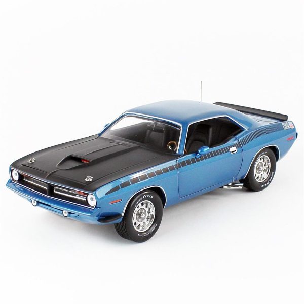 1/18 1970 Plymouth AAR Cuda 3406 Blue Diecast Araba, AutoWorld AMM1225 - Görsel 2