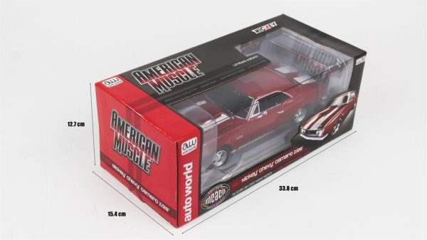 1/18 1967 Nickey Chevrolet Camaro Z28 (MCACN) Bolero Red Diecast Araba, AutoWorld AMM1228 - Görsel 5
