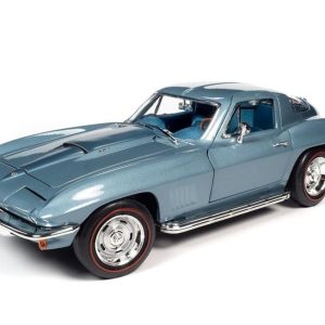 1/18 1967 Chevy Corvette (MCACN) Elkhart Blue Diecast Araba, AutoWorld AMM1241