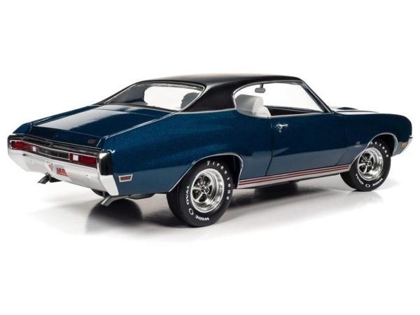 1/18 1970 Buick GS Stage 1 (Hemmings Muscle Machines) Diplomat Blue Diecast Araba, AutoWorld AMM1242 - Görsel 4