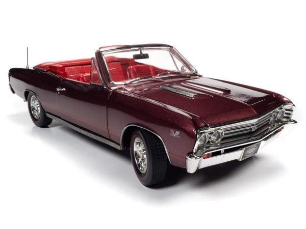 1/18 1967 Chevy Chevelle SS 396 Convertible (MCACN) Madiera Maroon Diecast Araba, AutoWorld AMM1244