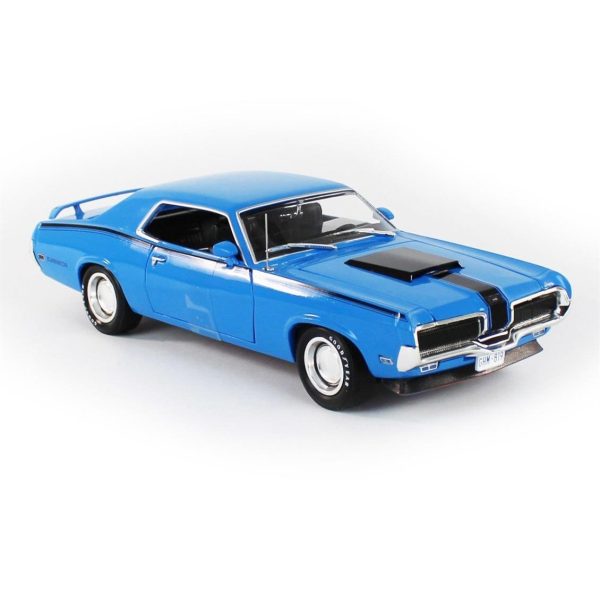 1/18 1970 Mercury Cougar Hardtop (MCACN) Competition Blue Diecast Araba, AutoWorld AMM1253