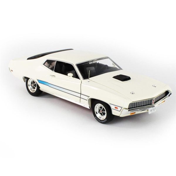 1/18 1971 Ford Torino (Class of 1971) Wimbleton White Diecast Araba, AutoWorld AMM1256