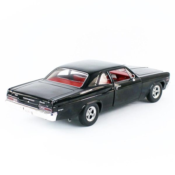 1/18 1966 Chevy Biscayne Nickey Black Diecast Araba, AutoWorld AMM1259 - Görsel 4