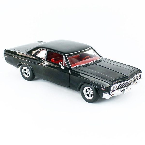 1/18 1966 Chevy Biscayne Nickey Black Diecast Araba, AutoWorld AMM1259