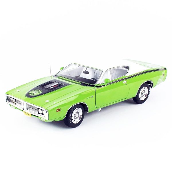 1/18 1971 Dodge Charger SB CO71 Green White Diecast Araba, AutoWorld AMM1260 - Görsel 2