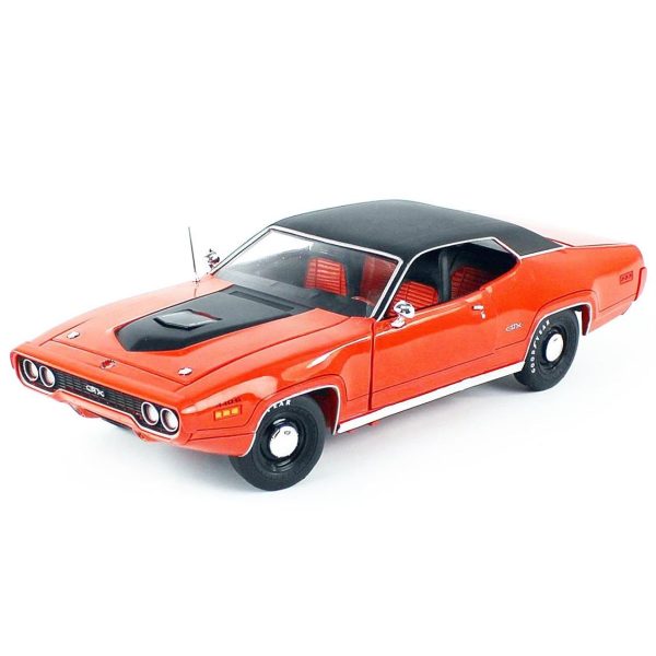 1/18 1971 Plymouth GTX Red Diecast Araba, AutoWorld AMM1268 - Görsel 2