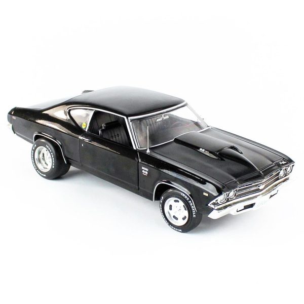 1/18 1969 Chevy Chevelle Baldwin Motion Tuxedo Black Diecast Araba, AutoWorld AMM1269