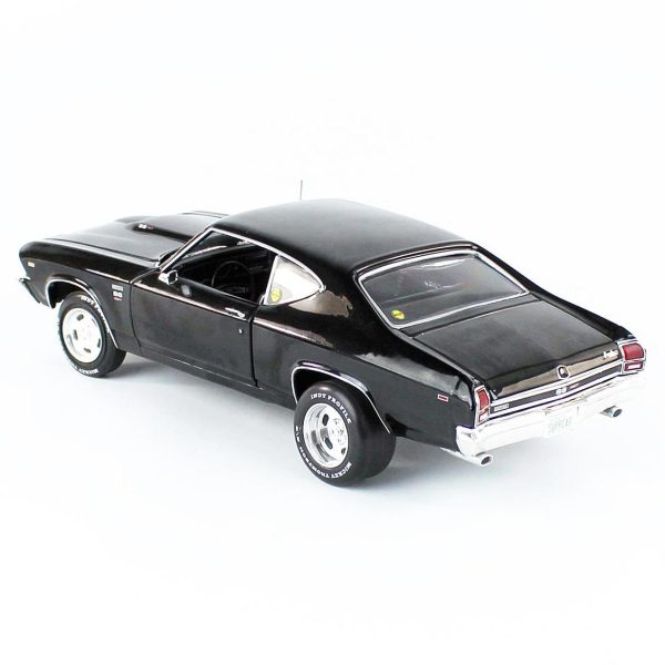 1/18 1969 Chevy Chevelle Baldwin Motion Tuxedo Black Diecast Araba, AutoWorld AMM1269 - Görsel 3