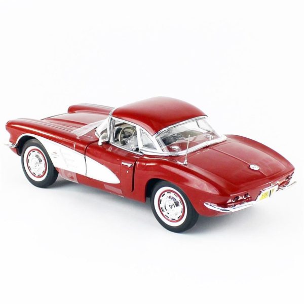 1/18 1962 Chevy Corvette Convertible Honduras Maroon Metalik Diecast Araba, AutoWorld AMM1281 - Görsel 3