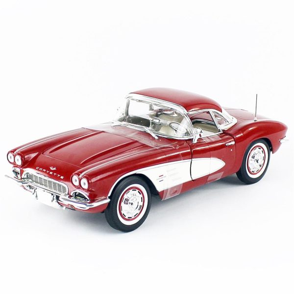 1/18 1962 Chevy Corvette Convertible Honduras Maroon Metalik Diecast Araba, AutoWorld AMM1281 - Görsel 2