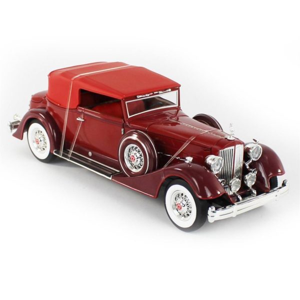 1/18 1934 Packard V12 Victoria Soft Top Red Diecast Araba, AutoWorld AW271