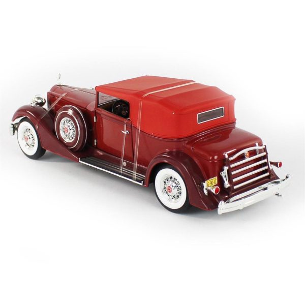 1/18 1934 Packard V12 Victoria Soft Top Red Diecast Araba, AutoWorld AW271 - Görsel 3