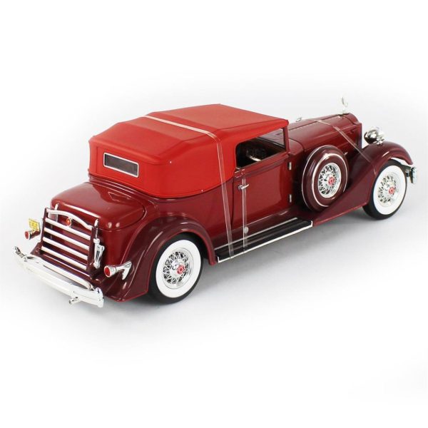 1/18 1934 Packard V12 Victoria Soft Top Red Diecast Araba, AutoWorld AW271 - Görsel 4