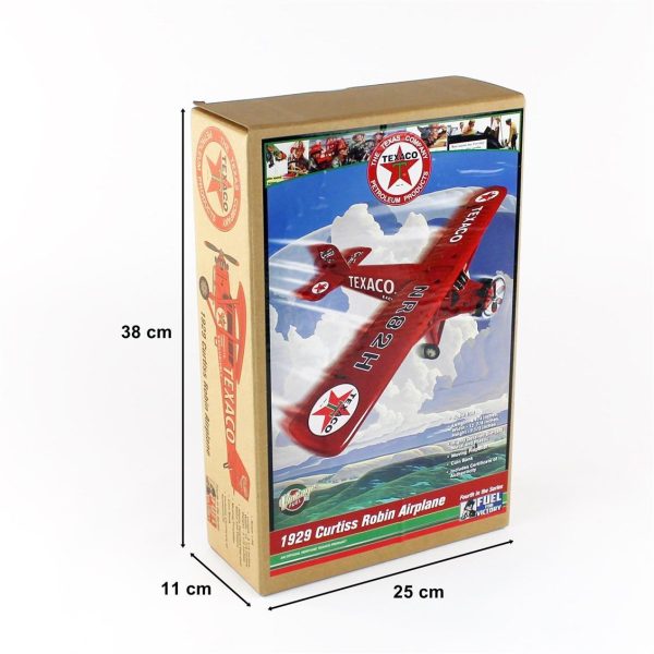 1/38 1929 Texaco Curtis Robin Red Diecast Uçak, AutoWorld AWCP7917 - Görsel 5