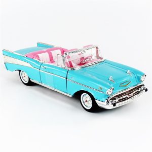 1/18 1957 Barbie Chevy Aqua Blue Diecast Araba, AutoWorld AWSS135