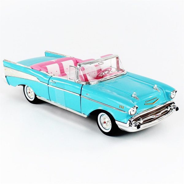 1/18 1957 Barbie Chevy Aqua Blue Diecast Araba, AutoWorld AWSS135