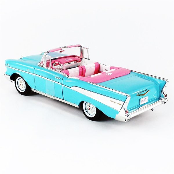 1/18 1957 Barbie Chevy Aqua Blue Diecast Araba, AutoWorld AWSS135 - Görsel 3