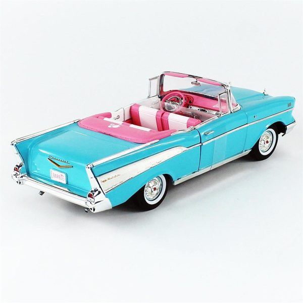 1/18 1957 Barbie Chevy Aqua Blue Diecast Araba, AutoWorld AWSS135 - Görsel 4