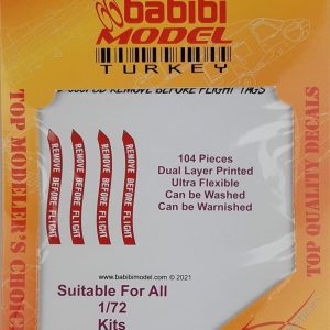 1/72 Remove Flight Tags 3 Boyutlu Dekal Çıkartma, Babibi B3D-0001
