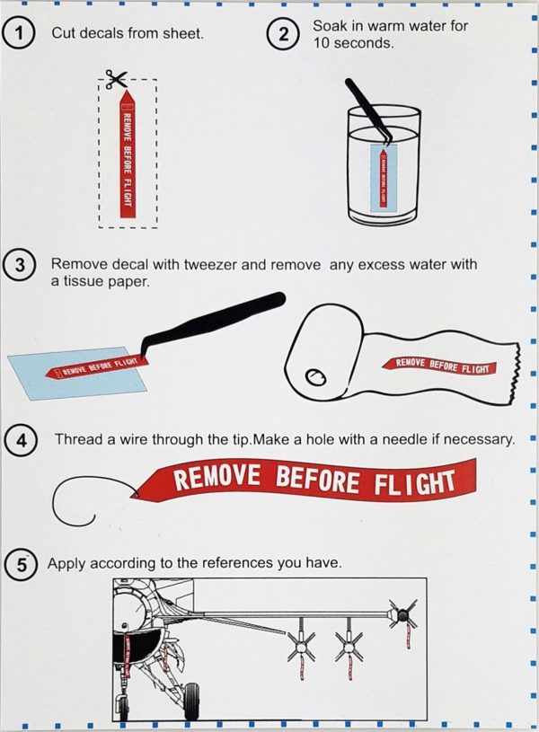 1/72 Remove Flight Tags 3 Boyutlu Dekal Çıkartma, Babibi B3D-0001 - Görsel 3