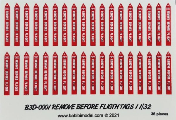 1/32 Remove Flight Tags 3 Boyutlu Dekal Çıkartma, Babibi B3D-0003 - Görsel 4
