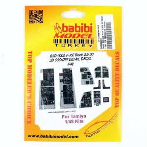 1/48 F16 C Blok 30 Tamiya İçin Kokpit Seti Dekal Çıkartma, Babibi BD3-0008