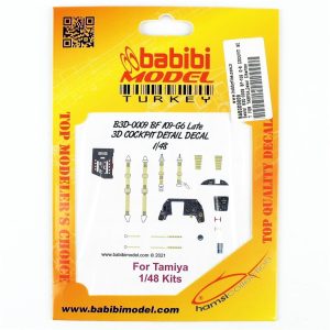 1/48 BF-109G-6 Tamiya İçin Kokpit Seti Dekal Çıkartma, Babibi BD3-0009