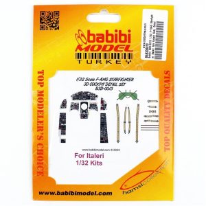 1/32 F-104G Starfighter Italeri İçin Kokpit Seti Dekal Çıkartma, Babibi BD3-0013
