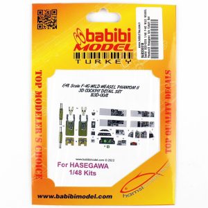 1/48 F-4G WILD WEASEL PhantomII Hasegawa İçin Kokpit Seti Dekal Çıkartma, Babibi BD3-0018