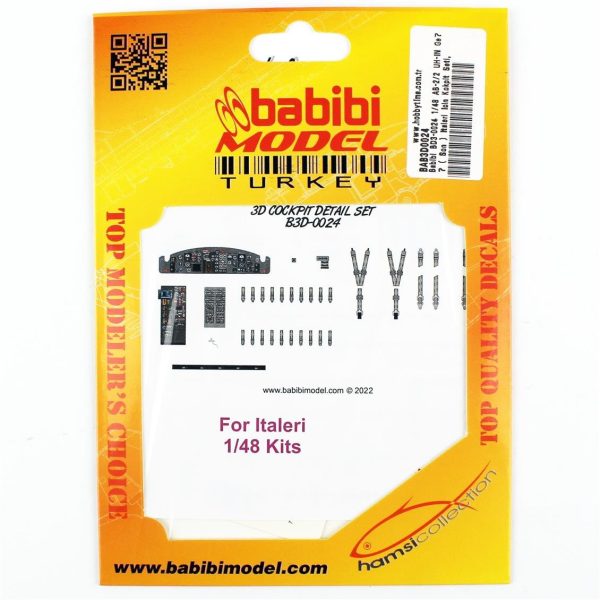 1/48 AB-2/2 UH-IN Geç ( Son ) Italeri İçin Kokpit Seti Dekal Çıkartma, Babibi BD3-0024