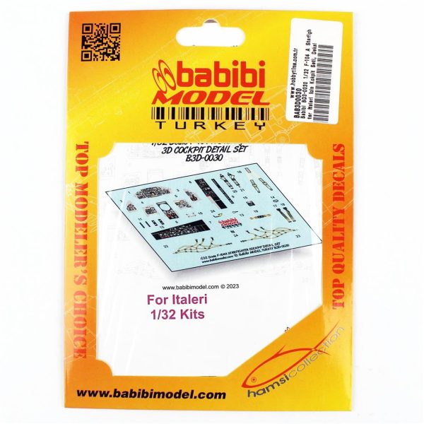 1/32 F-104 A Starfighter Italeri İçin Kokpit Seti Dekal Çıkartma, Babibi BD3-0030