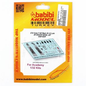 1/32 F-16C Blok 50-52 Geç ( Son ) Academy İçin Kokpit Seti Dekal Çıkartma, Babibi BD3-0039