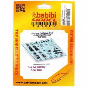 1/32 F-16D Blok 30-40 Academy İçin Kokpit Seti Dekal Çıkartma, Babibi BD3-0042