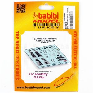 1/32 F-16D Blok 50-52 Academy İçin Kokpit Seti Dekal Çıkartma, Babibi BD3-0043