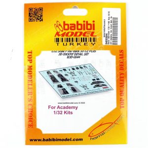 1/32 F-16D Blok 50-52 Artı Academy İçin Kokpit Seti Dekal Çıkartma, Babibi BD3-0044