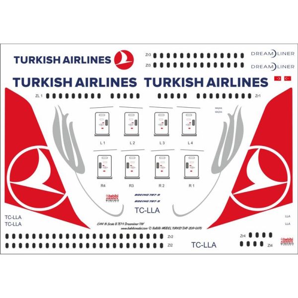 1/144 Türk Hava Yolları 787-9 Dreamliner Dekal Çıkartma, Babibi DAT-01170 - Görsel 3